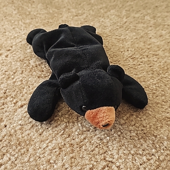 Vintage TY Retired Beanie Baby BLACKIE The Black Bear No Hang Tag - Picture 1 of 6